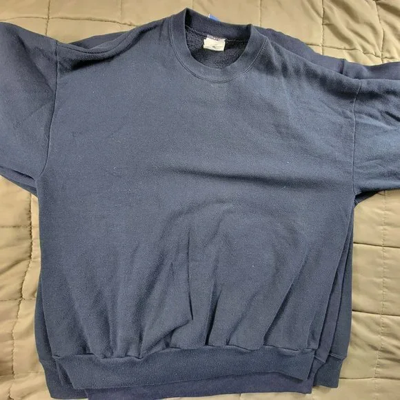 Vintage Jerzees And Bike Mens XL Dark Blue Pullover Long Sleeve Made In The USA